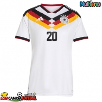 Camisa de Futebol Alemanha Serge Gnabry #20 Equipamento Principal Mulheres Mundo 2026 Manga Curta